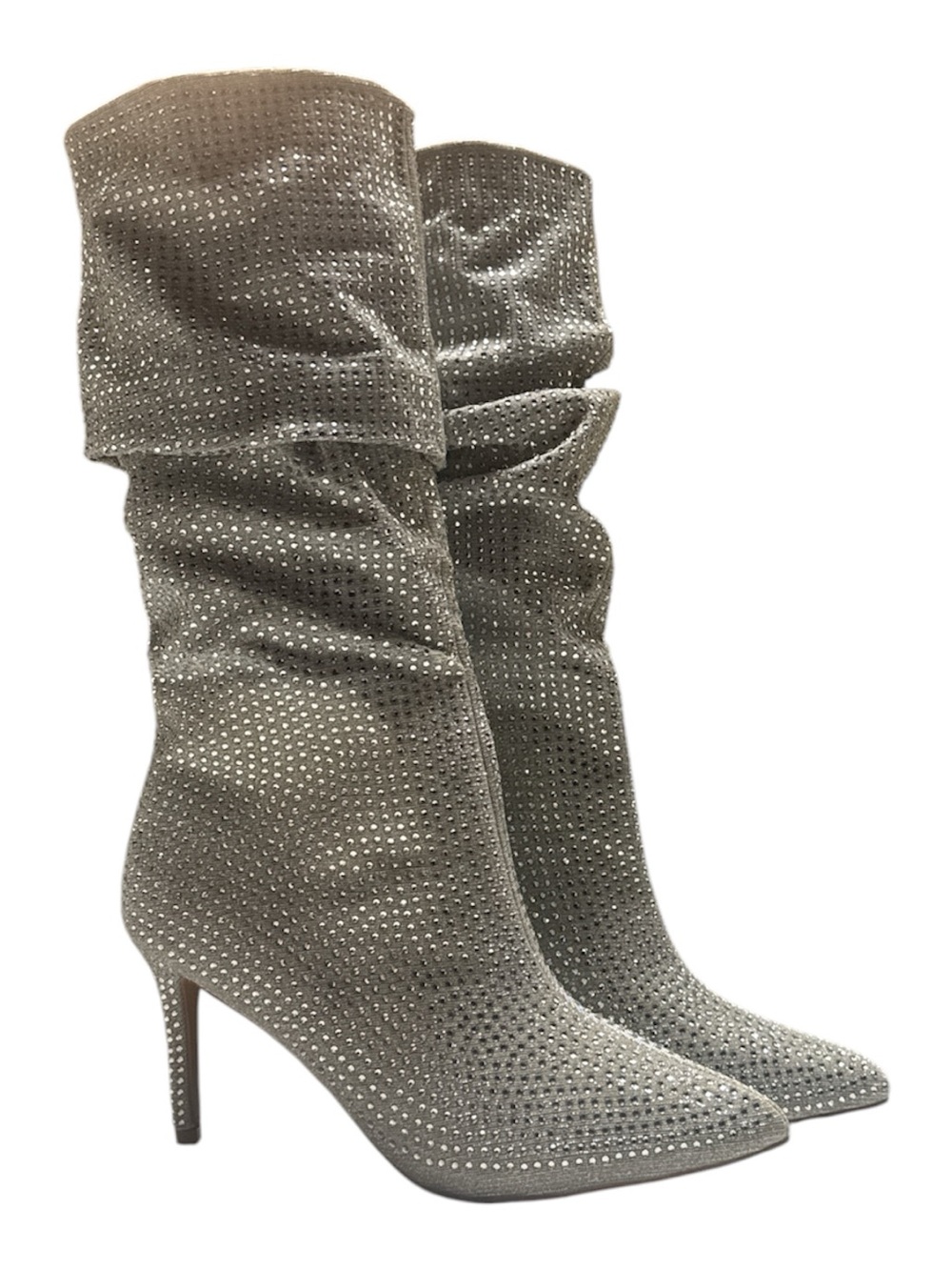 Lauren Lorraine Rhinestone Stiletto Mid-calf Boots